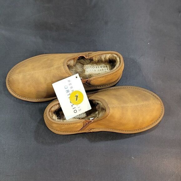 BRAND NEW PERRY ELLIS ROUND-TOE FAUX FUR INSOLE KIDS SLIPPERS - Picture 13 of 13